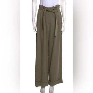 NWT St. John Khaki wide leg trousers with Belt